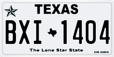 TX license plate BXI1404