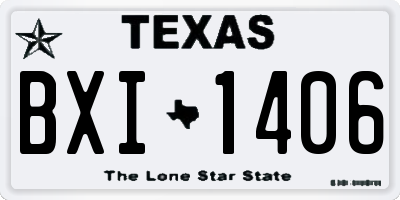TX license plate BXI1406