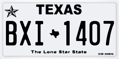 TX license plate BXI1407