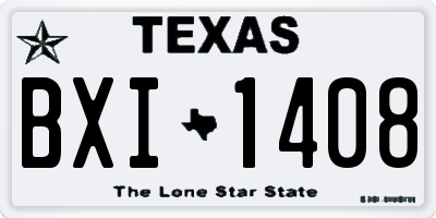TX license plate BXI1408