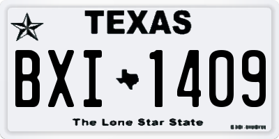 TX license plate BXI1409