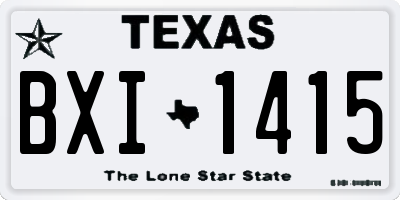 TX license plate BXI1415