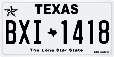 TX license plate BXI1418