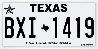 TX license plate BXI1419