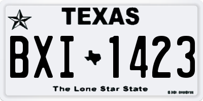 TX license plate BXI1423