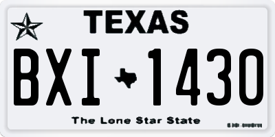 TX license plate BXI1430