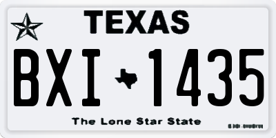 TX license plate BXI1435