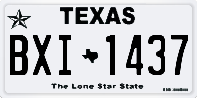 TX license plate BXI1437