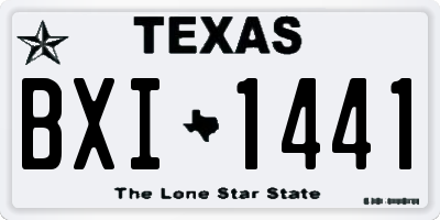 TX license plate BXI1441