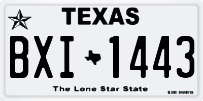 TX license plate BXI1443