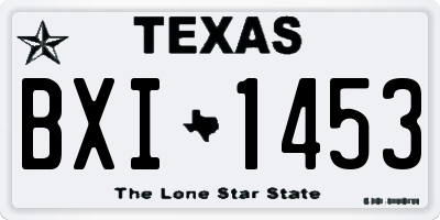 TX license plate BXI1453