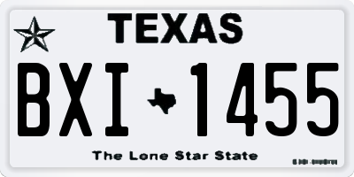 TX license plate BXI1455