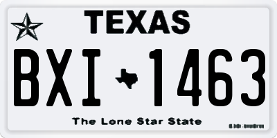TX license plate BXI1463