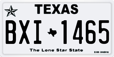 TX license plate BXI1465