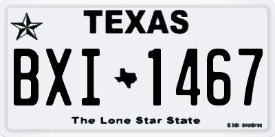 TX license plate BXI1467