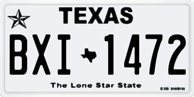 TX license plate BXI1472
