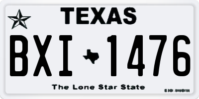 TX license plate BXI1476