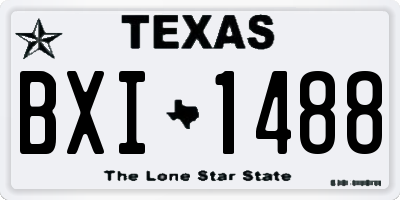 TX license plate BXI1488