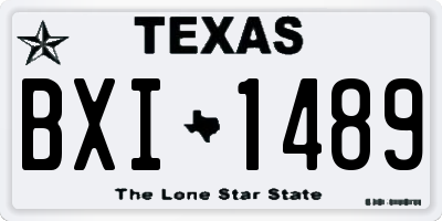 TX license plate BXI1489