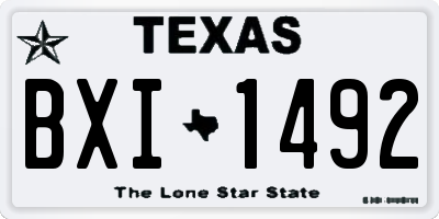 TX license plate BXI1492