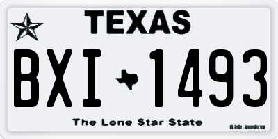 TX license plate BXI1493