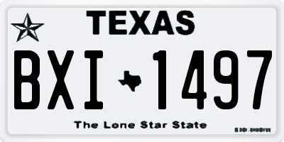 TX license plate BXI1497