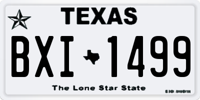 TX license plate BXI1499
