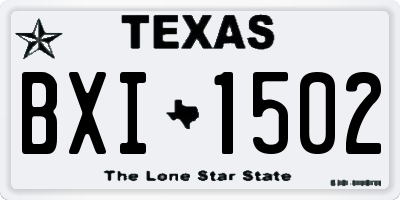 TX license plate BXI1502