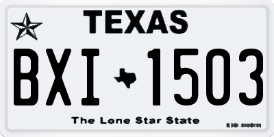TX license plate BXI1503