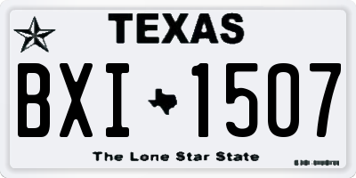 TX license plate BXI1507