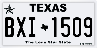 TX license plate BXI1509