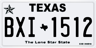 TX license plate BXI1512