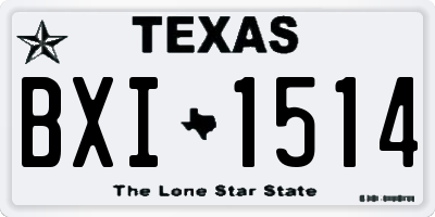 TX license plate BXI1514
