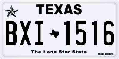 TX license plate BXI1516