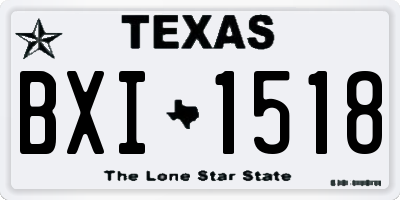 TX license plate BXI1518
