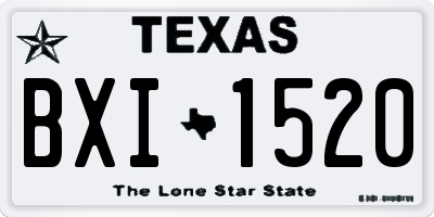 TX license plate BXI1520