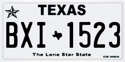 TX license plate BXI1523