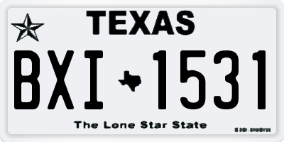 TX license plate BXI1531