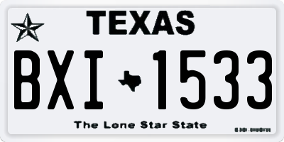 TX license plate BXI1533