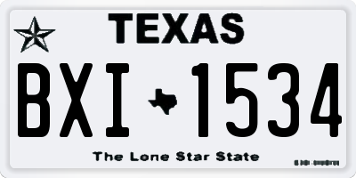 TX license plate BXI1534
