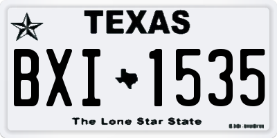 TX license plate BXI1535