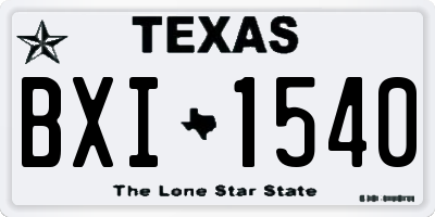 TX license plate BXI1540