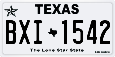 TX license plate BXI1542