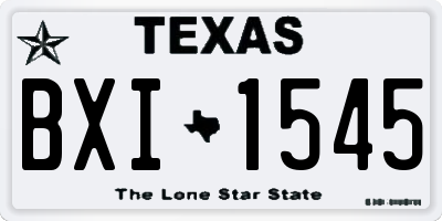 TX license plate BXI1545