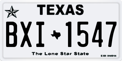 TX license plate BXI1547