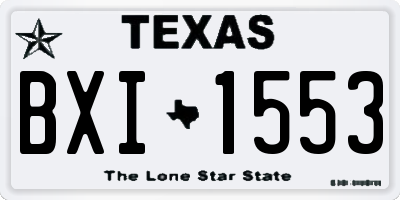 TX license plate BXI1553