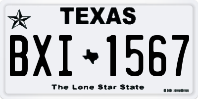 TX license plate BXI1567