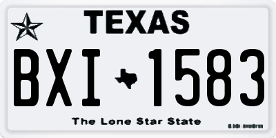 TX license plate BXI1583