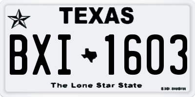 TX license plate BXI1603