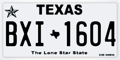 TX license plate BXI1604